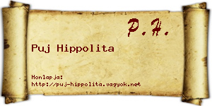 Puj Hippolita névjegykártya